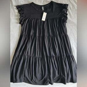 Francesca’s Flutter Sleeve Black Dress NWT